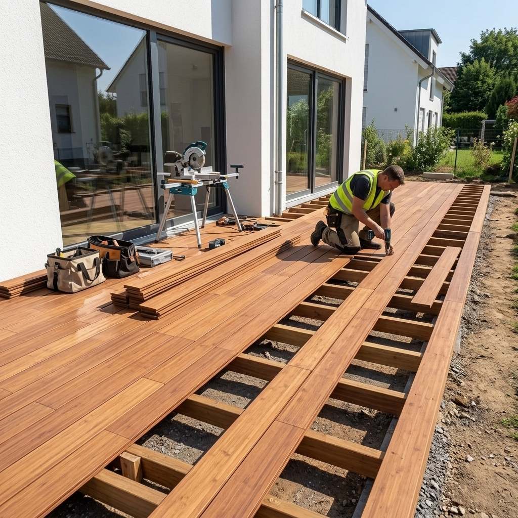 Alles Wissenswerte rund um AMBOOO Terrassendielen, Terrassenbau und die richtige Materialwahl.