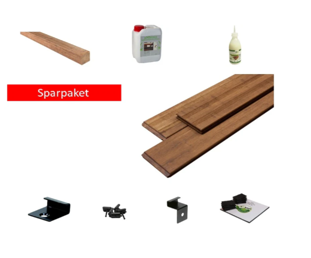 Die kostengünstigen Terrassensparpakete von aMbooo mit einer Unterkonstruktion aus Aluminium.