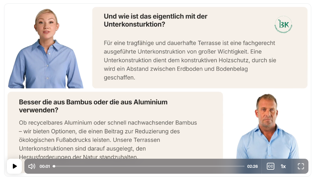 Alles über die richtige Auswahl der Terrassen Unterkonstruktion.