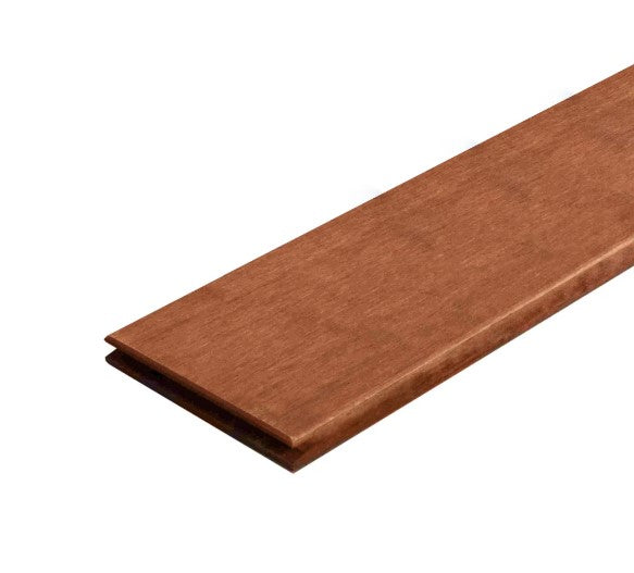 Bambus-Terrassendiele in der Farbe Coffee mit fein geriffelter Oberfläche für eine moderne Optik und verbesserte Rutschhemmung im Außenbereich